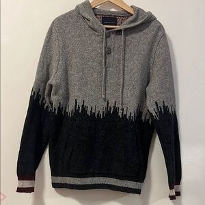 American Eagle Outfitters Gray and Brown Knit Sweater